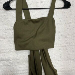 Sage The Label Green Tie Tank